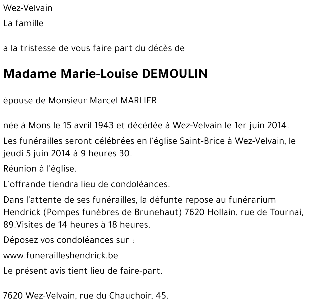 Marie-Louise DEMOULIN