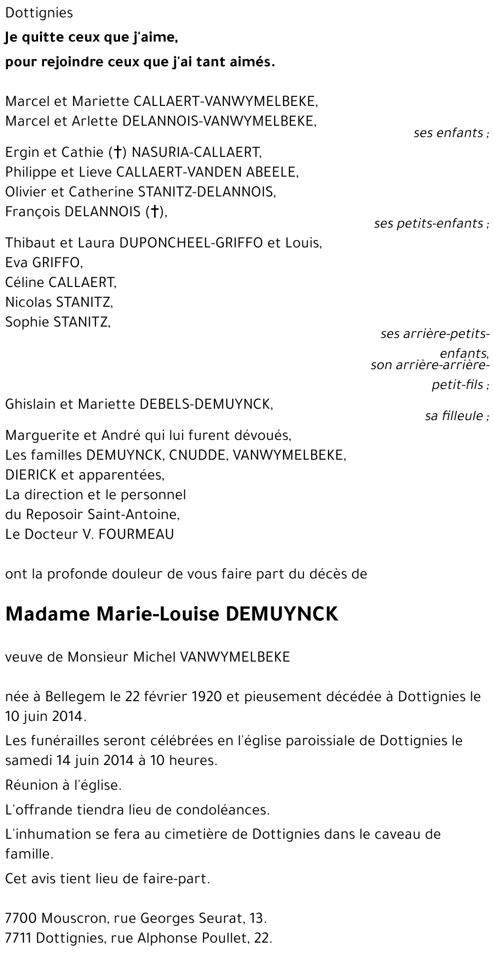 Marie-Louise DEMUYNCK