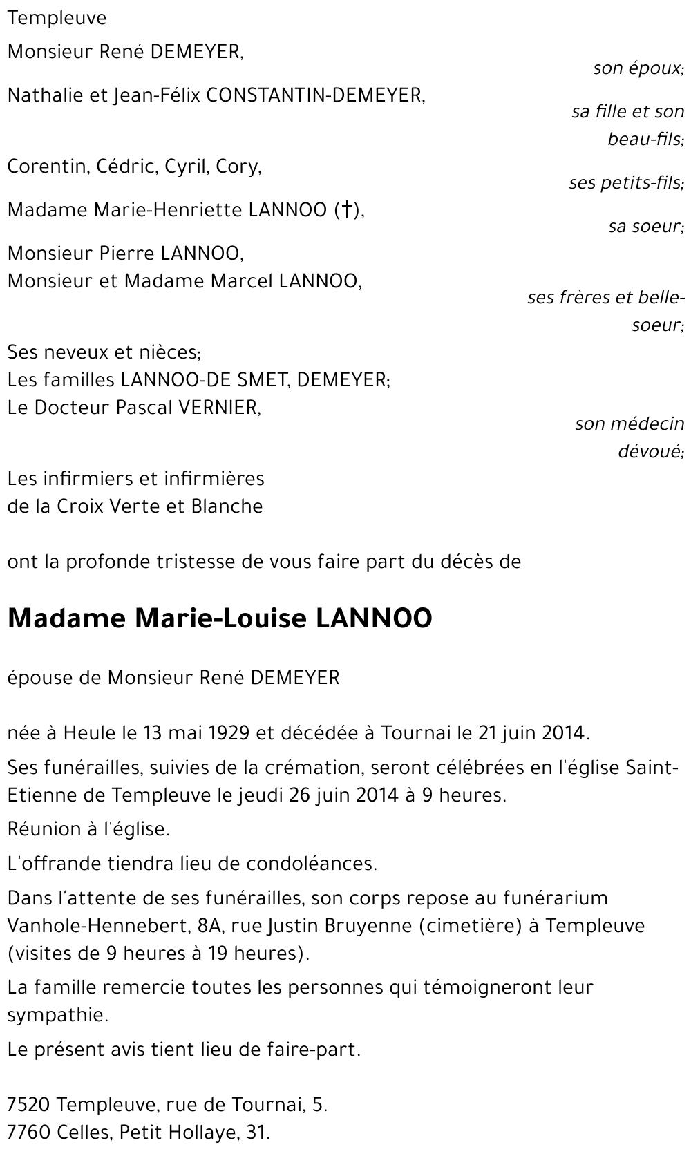 Marie-Louise LANNOO