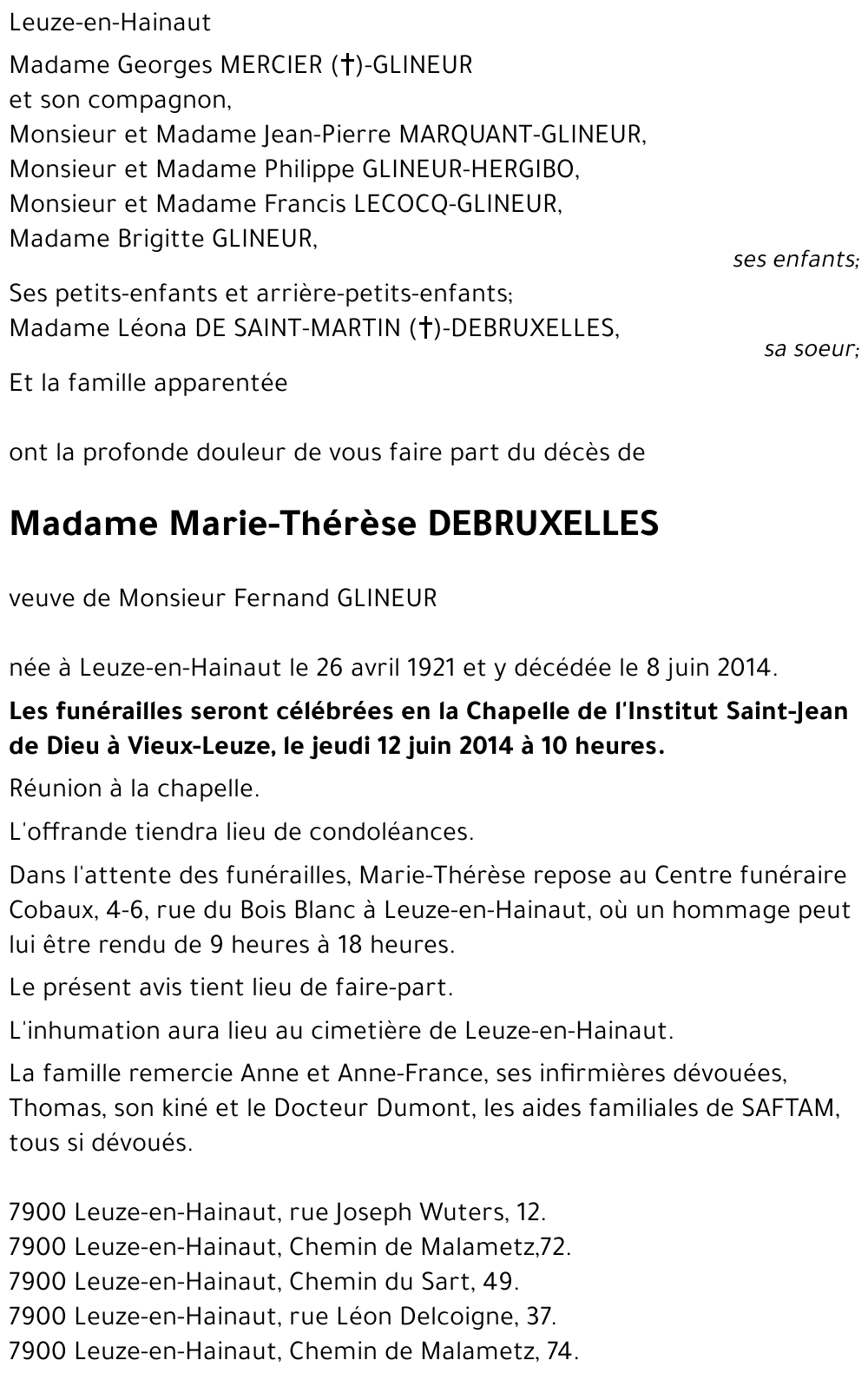 Marie-Thérèse Debruxelles