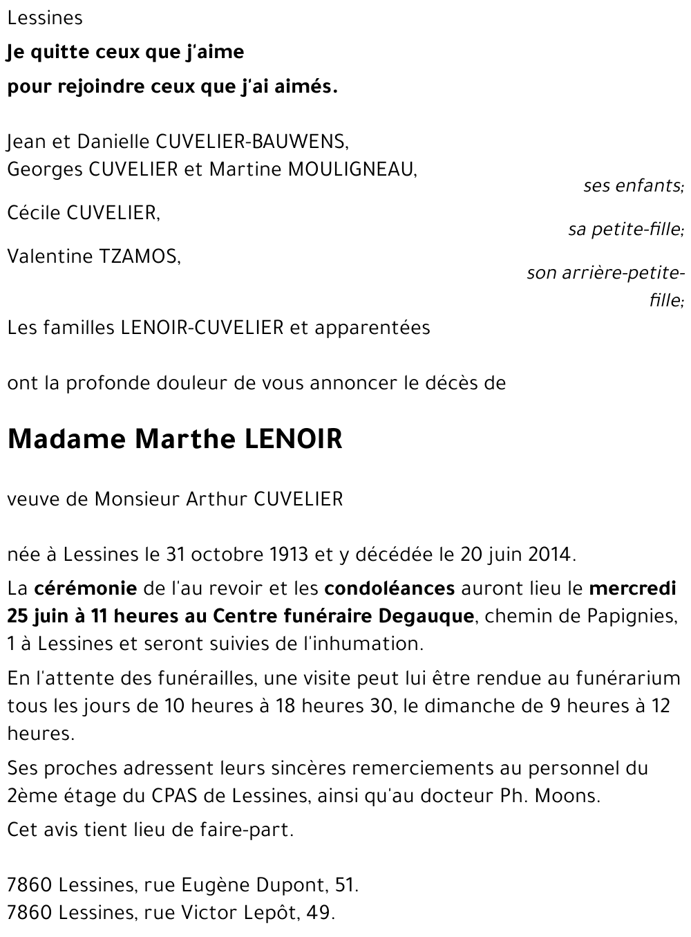 Marthe LENOIR