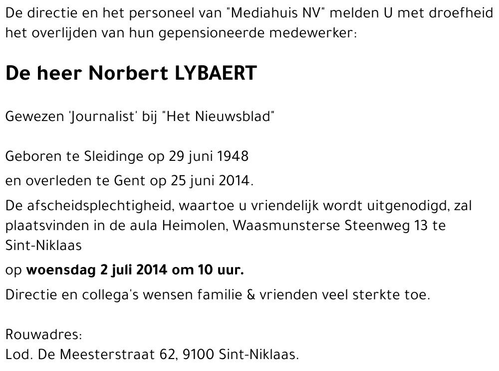 Norbert LYBAERT