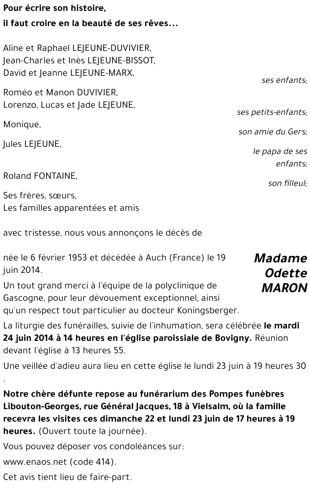 Odette MARON