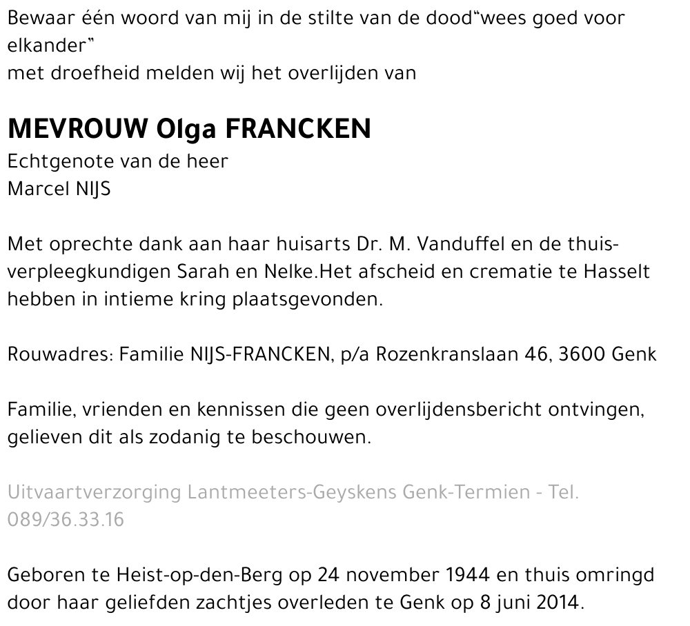 Olga FRANCKEN