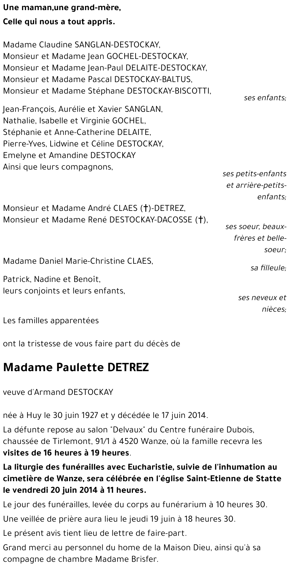 Paulette DETREZ
