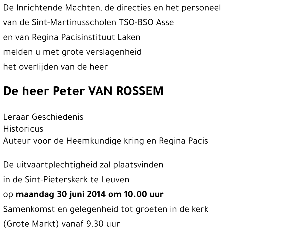 Peter VAN ROSSEM