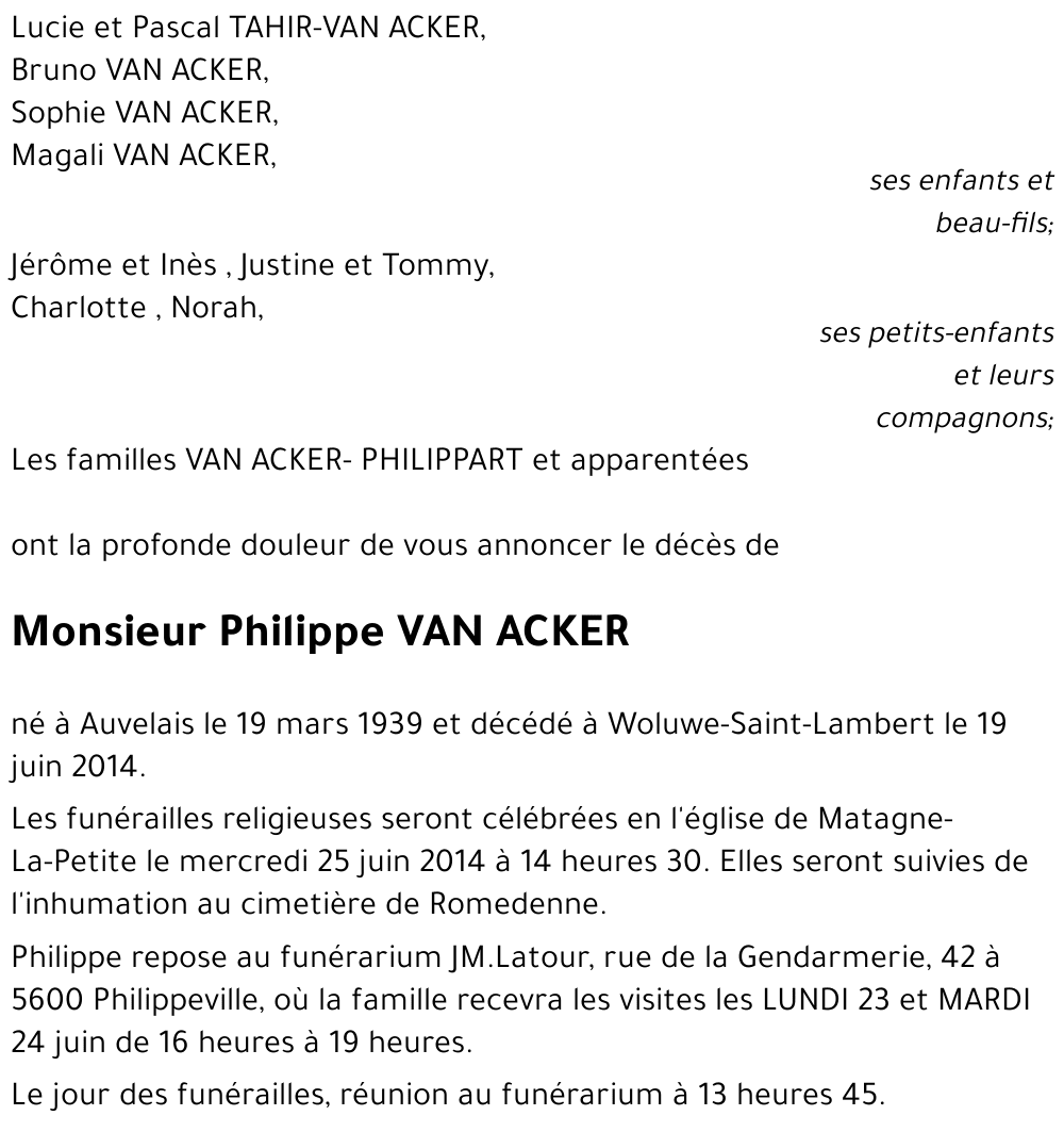 Philippe VAN ACKER