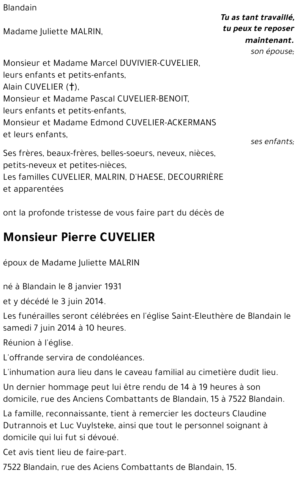 Pierre CUVELIER