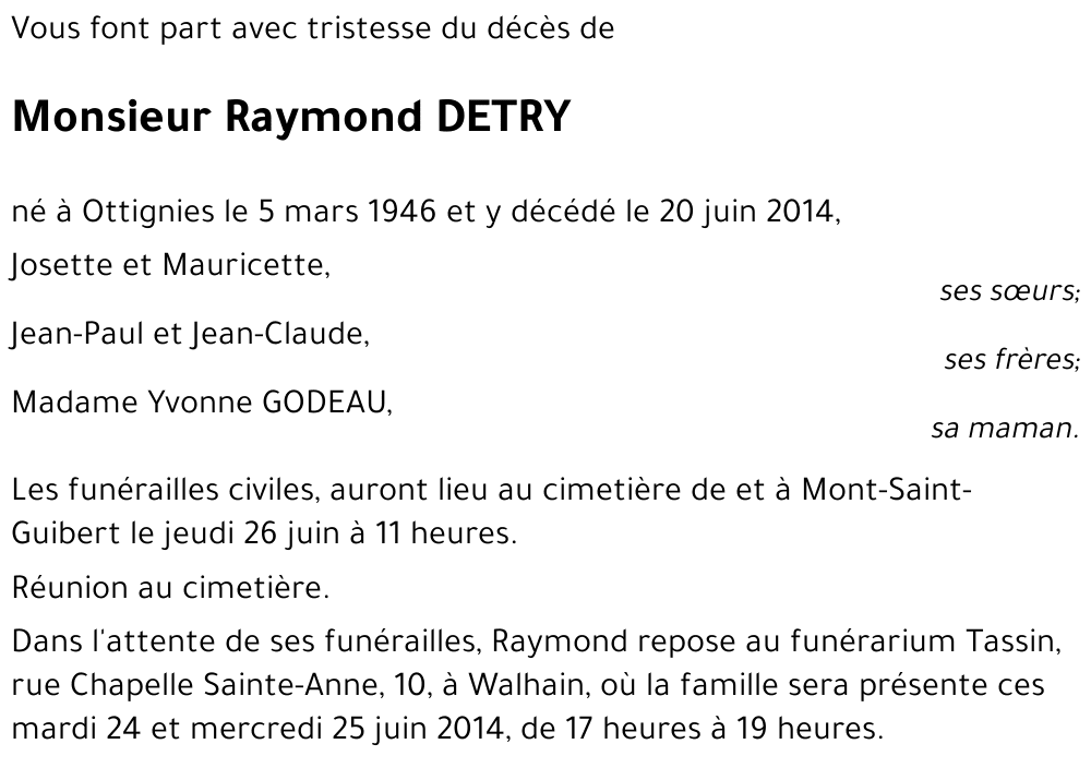 Raymond DETRY