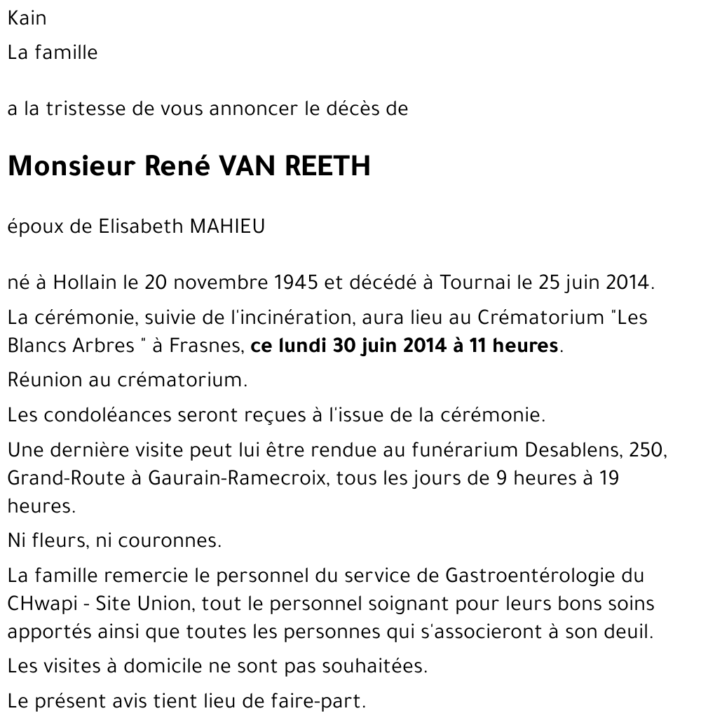 René VAN REETH