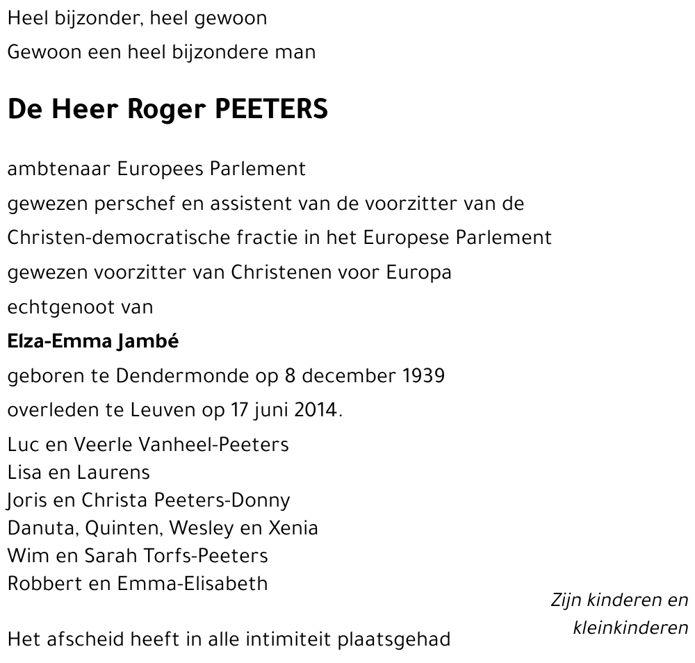 Roger PEETERS