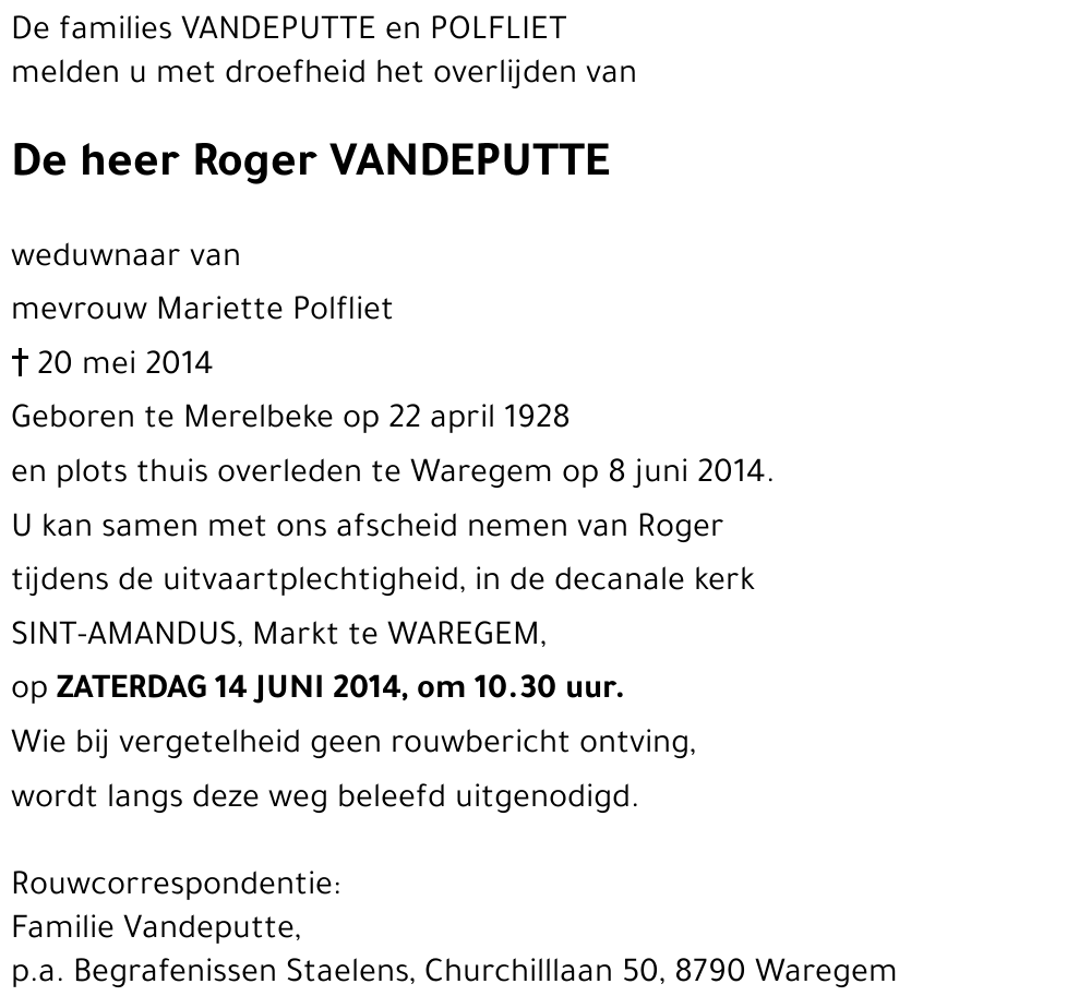 Roger VANDEPUTTE