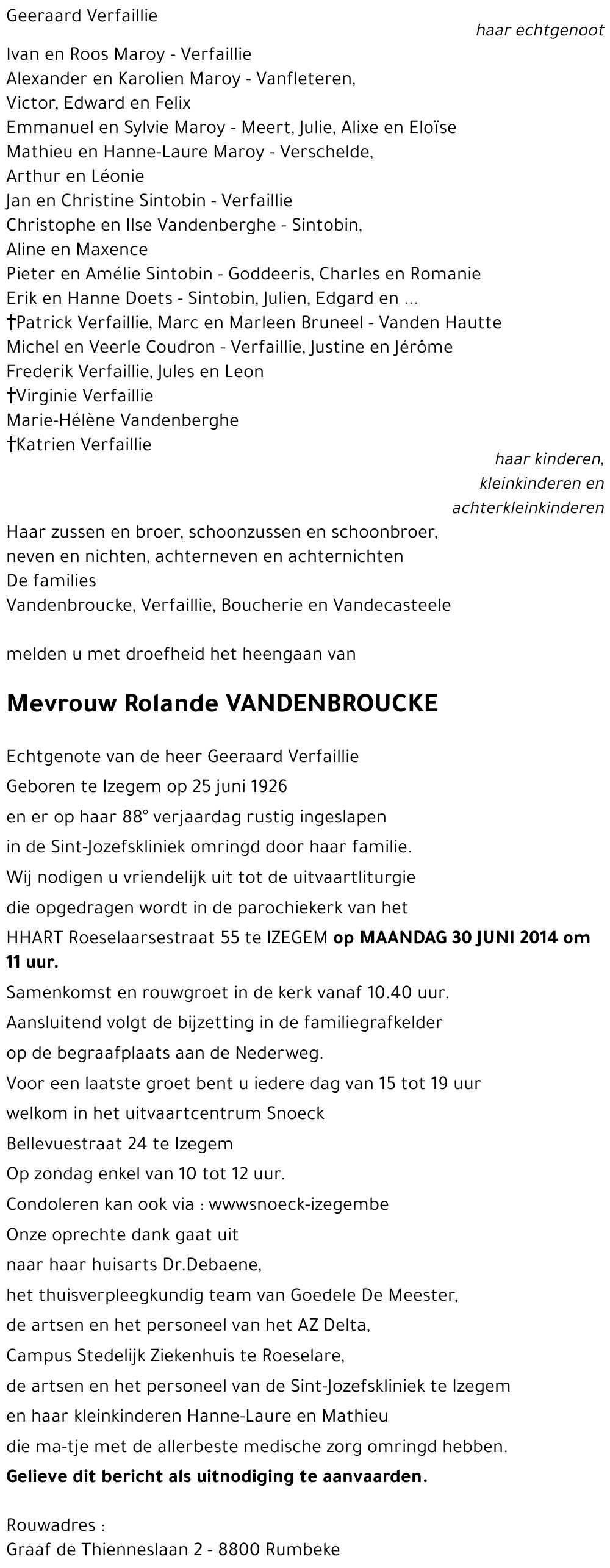 Rolande VANDENBROUCKE