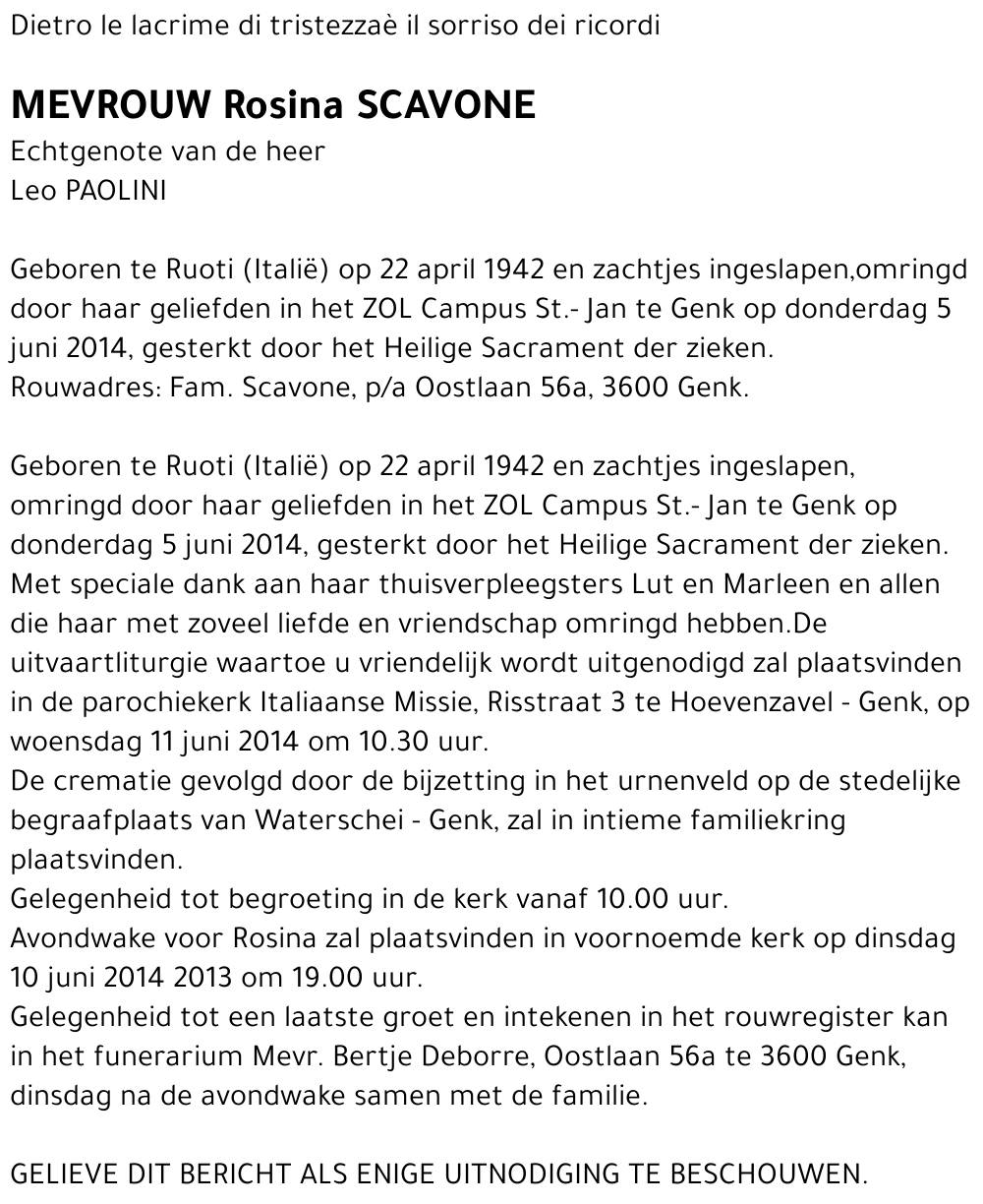 Rosina SCAVONE