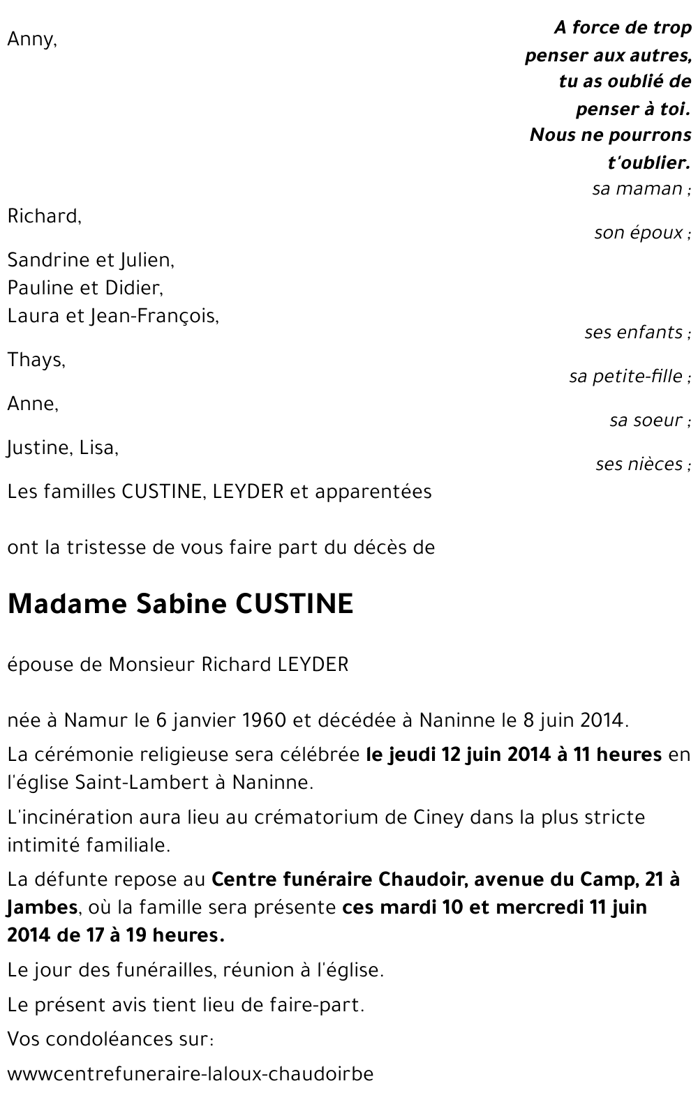 Sabine CUSTINE