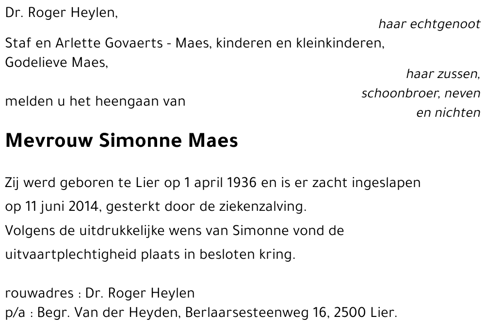 Simonne Maes