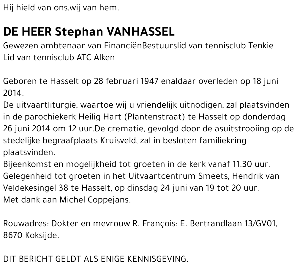 Stephan Vanhassel