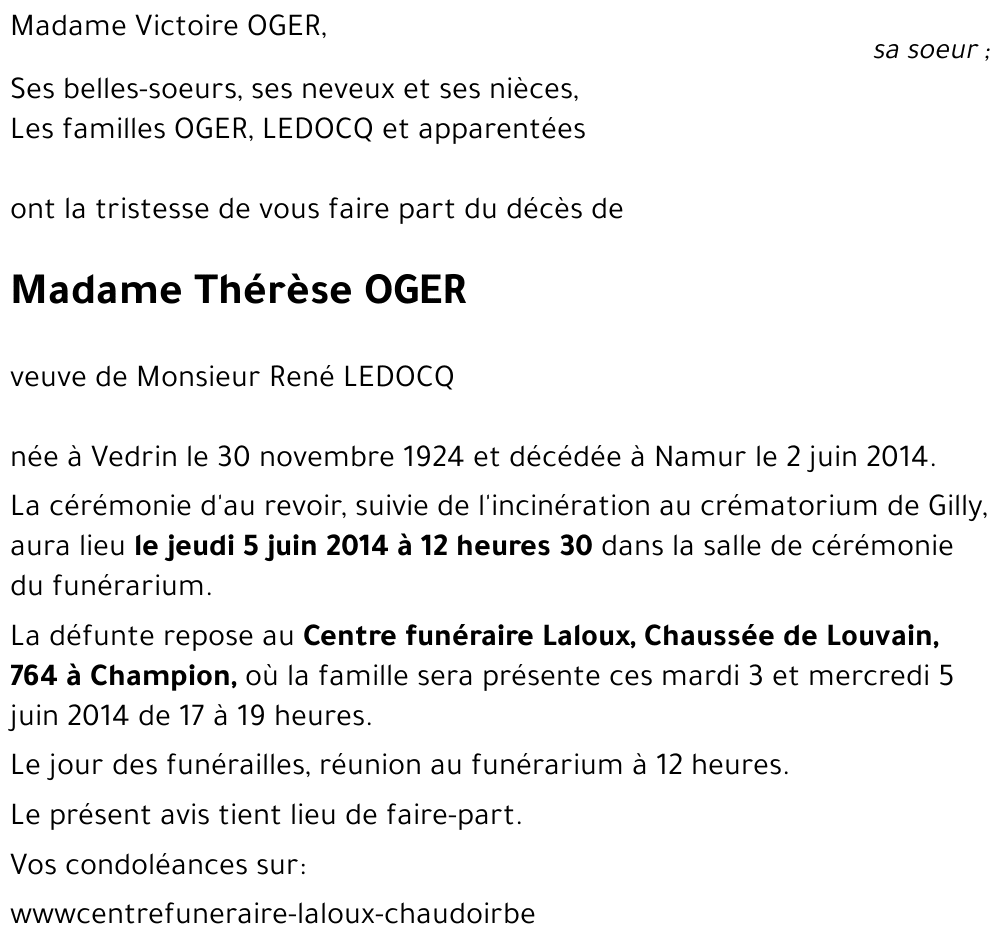 Thérèse OGER