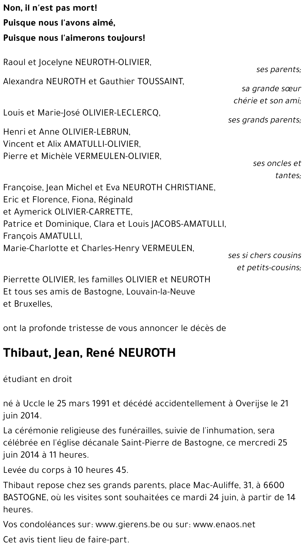 Thibaut, Jean, René NEUROTH