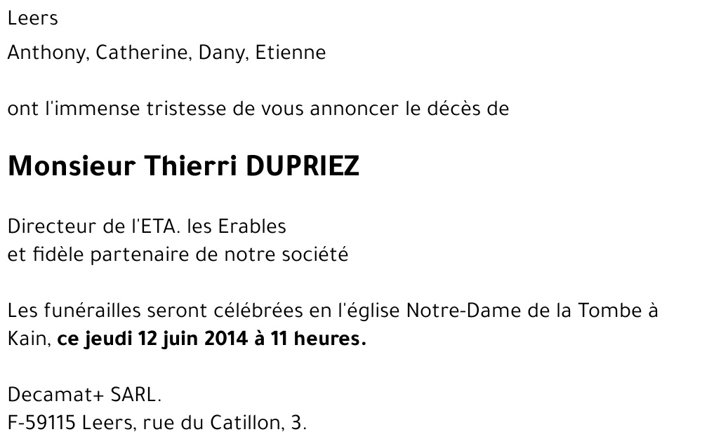 Thierri DUPRIEZ