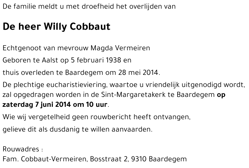 Willy Cobbaut