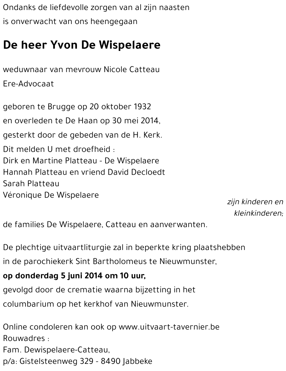 Yvon De Wispelaere