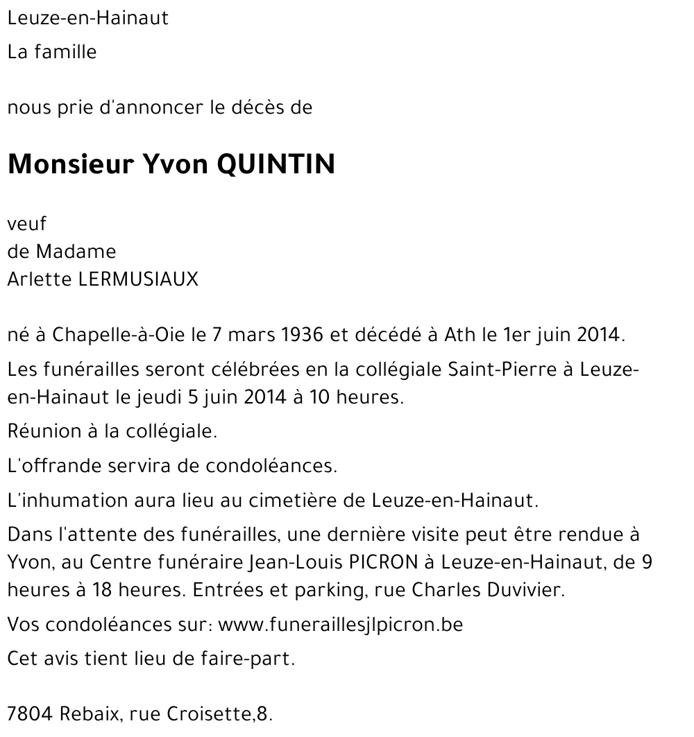 Yvon QUINTIN