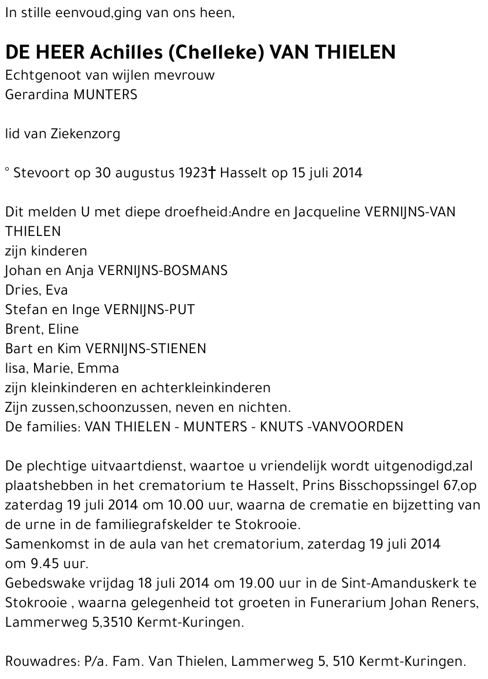 Achilles (Chelleke) VAN THIELEN