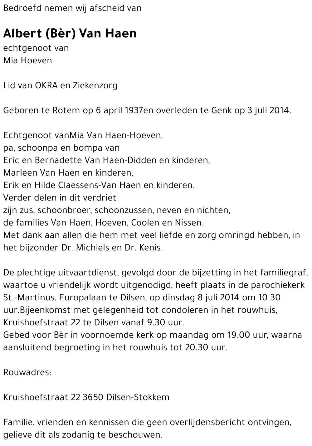 Albert (Bèr) Van Haen