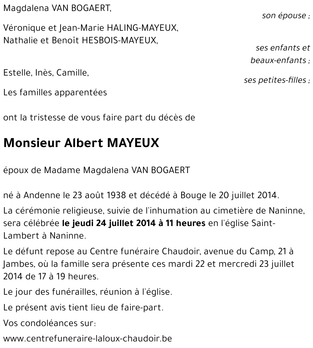 Albert MAYEUX