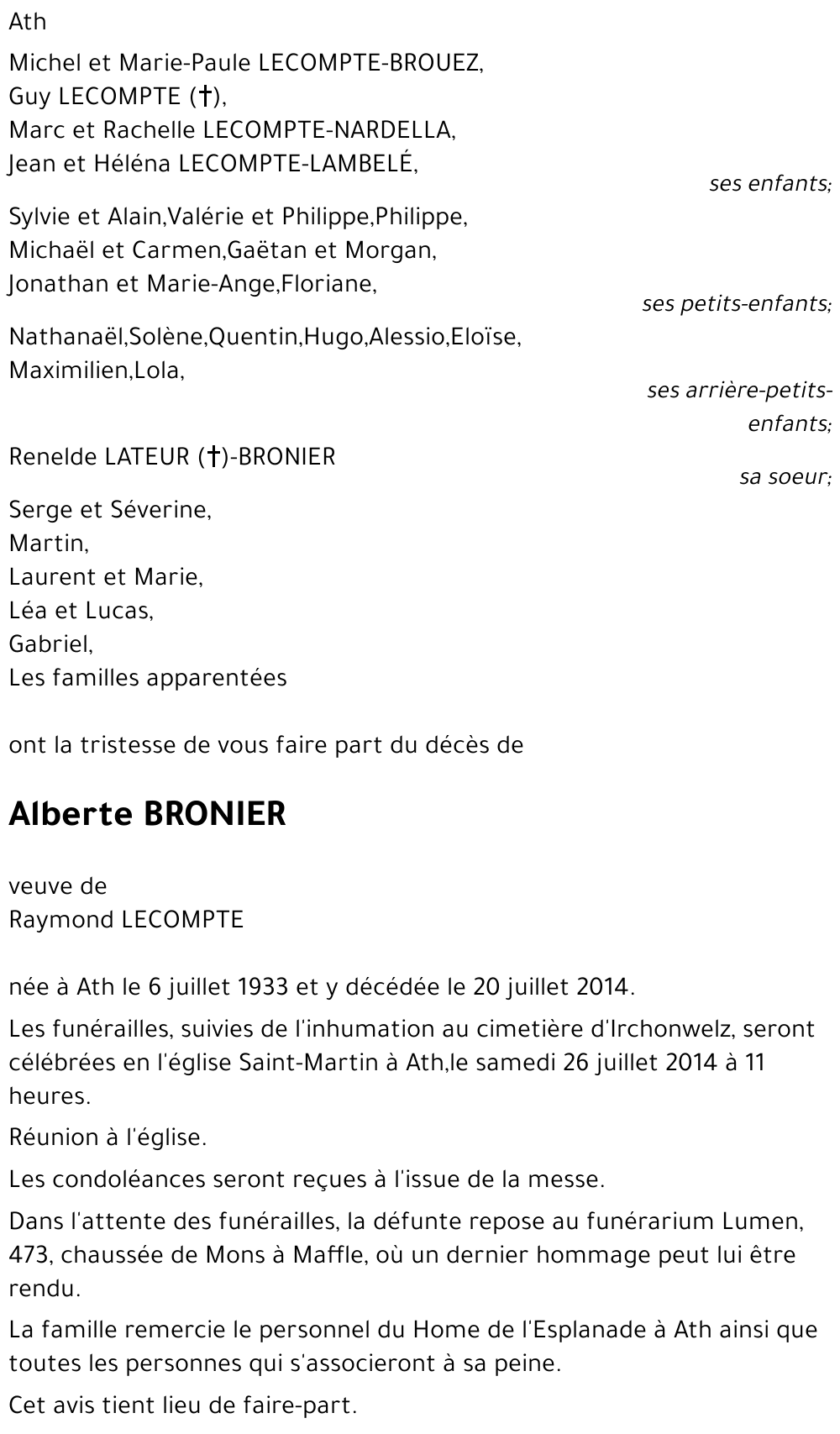 Alberte BRONIER