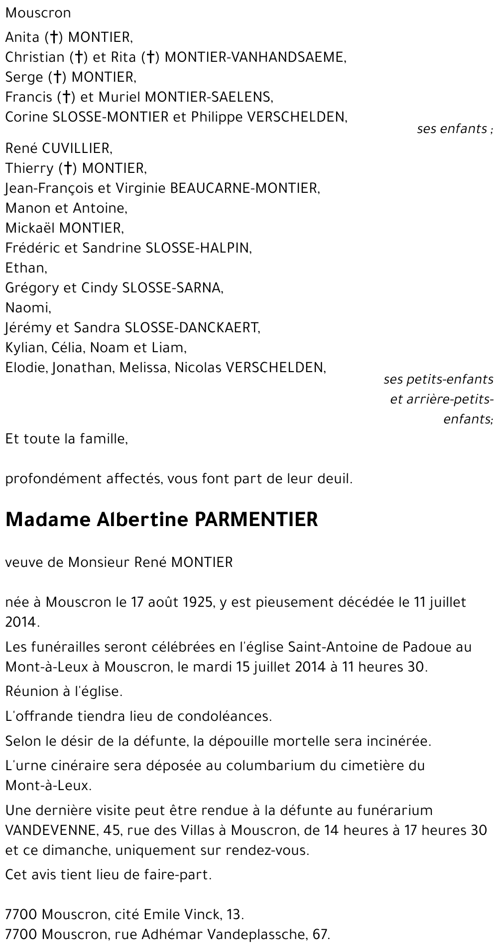 Albertine PARMENTIER