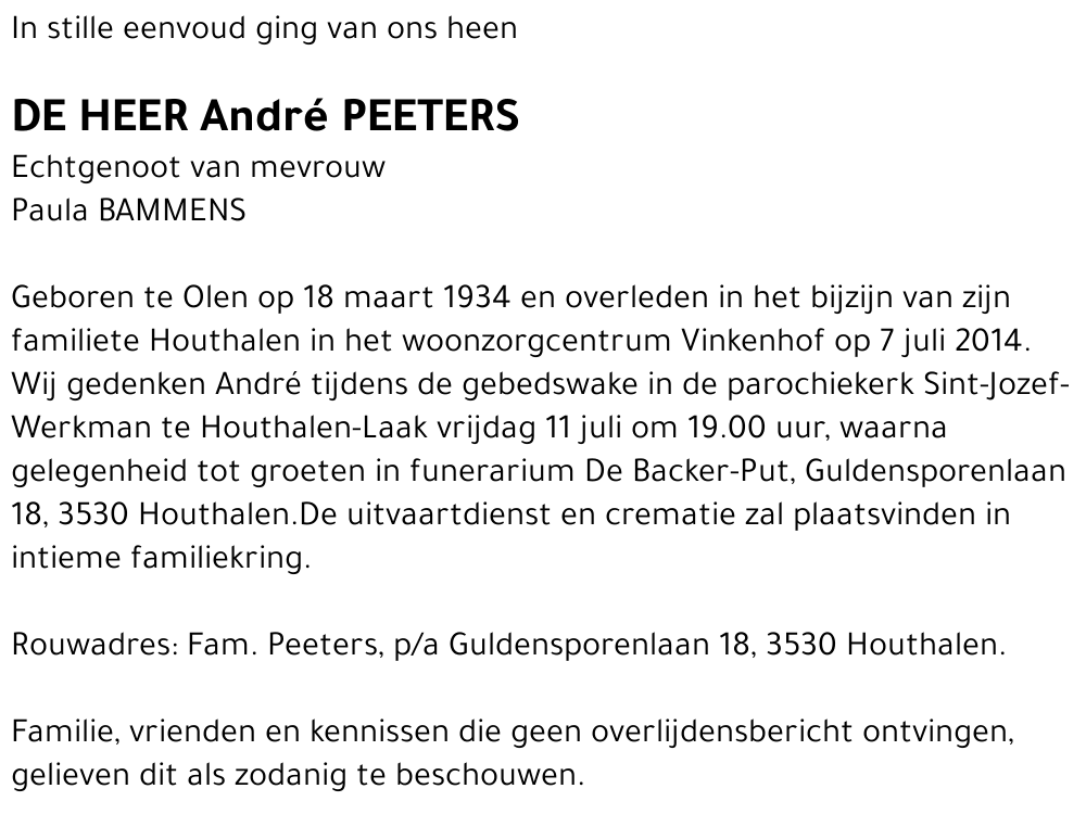 André PEETERS