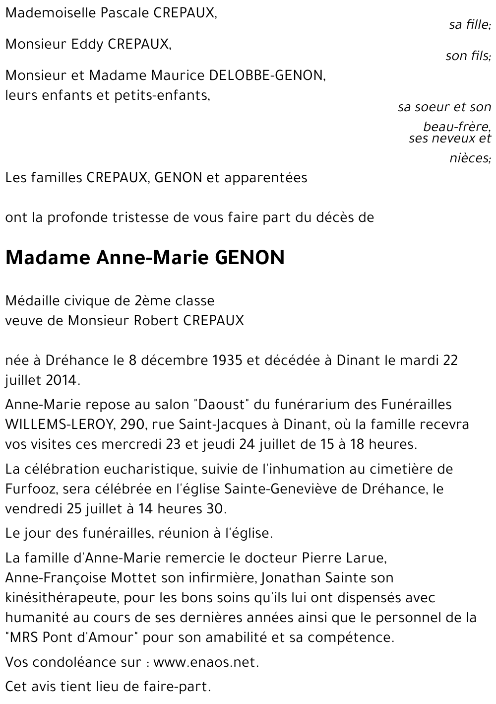 Anne-Marie GENON