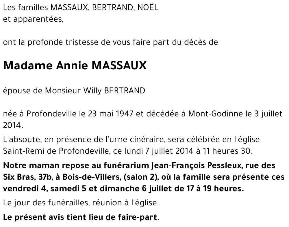 Annie MASSAUX