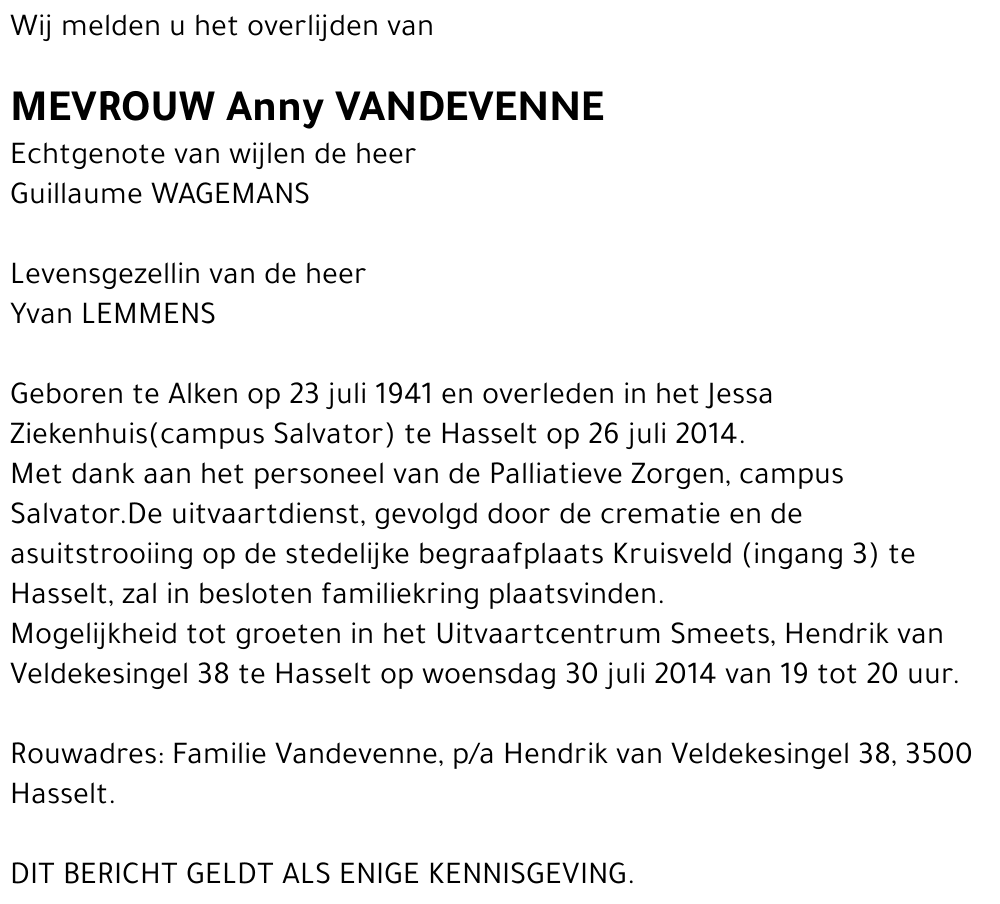 Anny Vandevenne