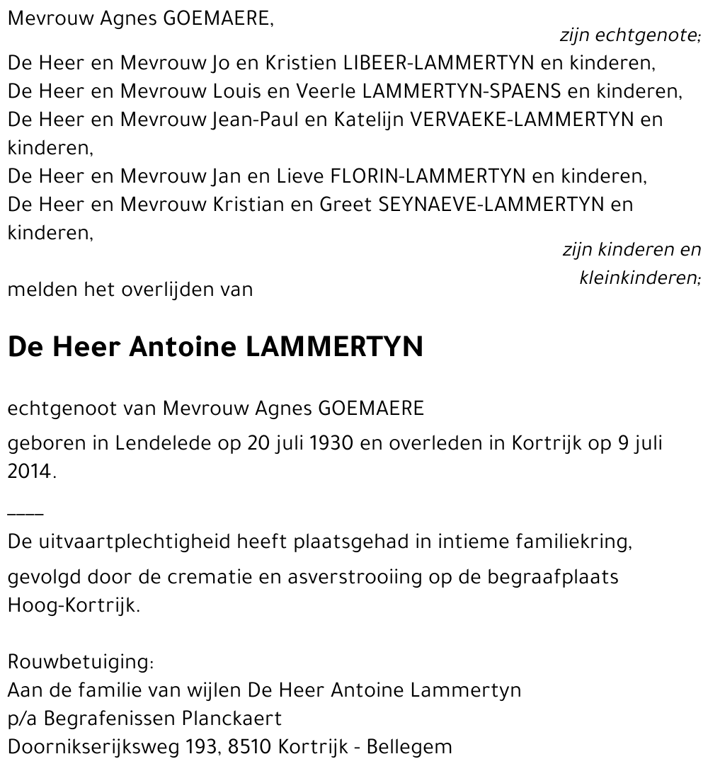 Antoine LAMMERTYN
