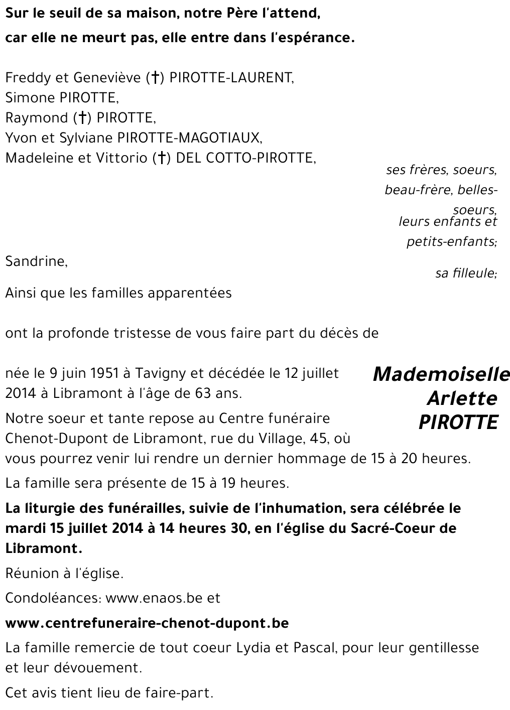 Arlette PIROTTE