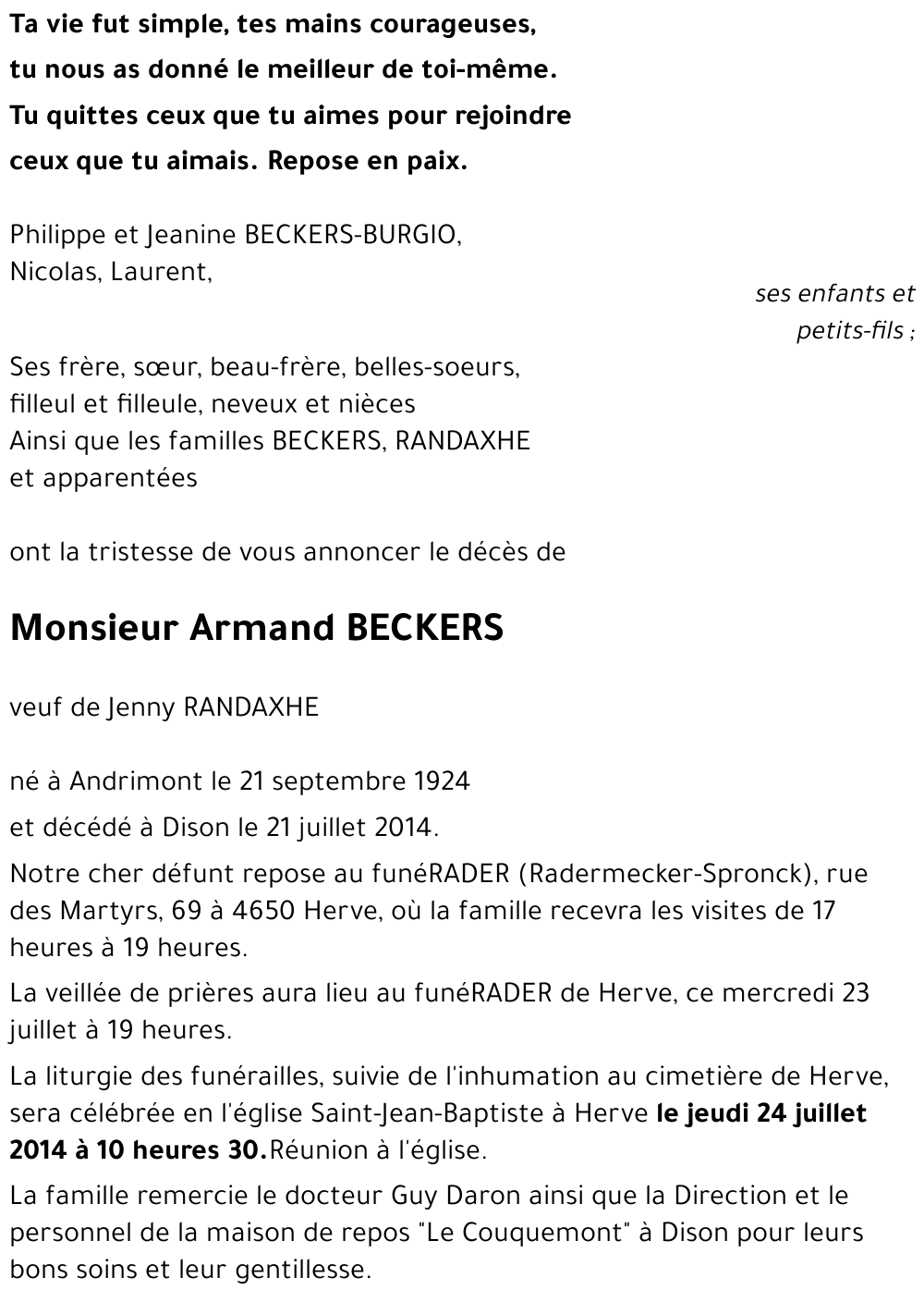 Armand BECKERS