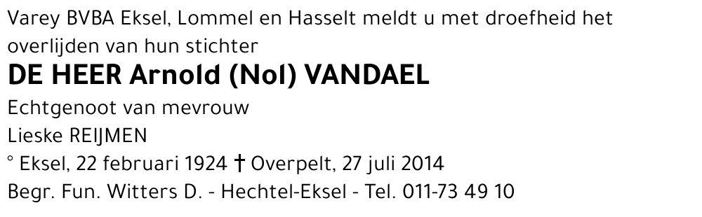 Arnold (Nol) VANDAEL