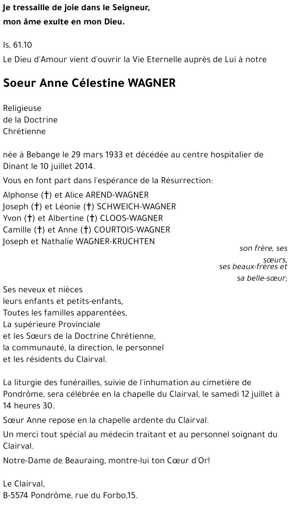 Célestine WAGNER
