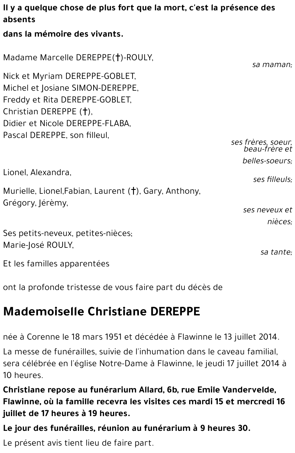 Christiane DEREPPE