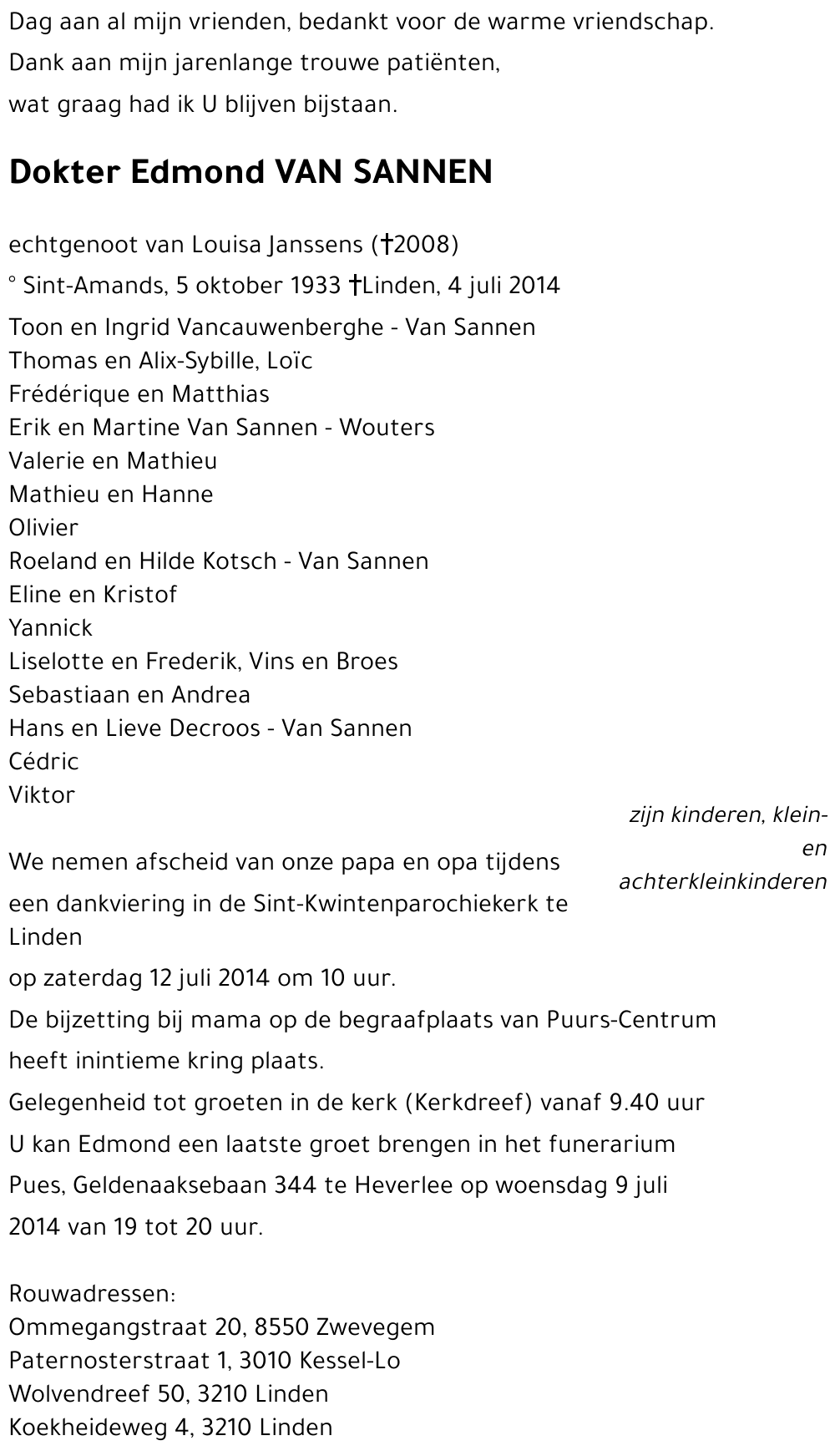 Edmond VAN SANNEN