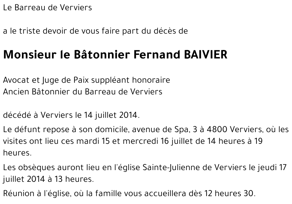 Fernand BAIVIER