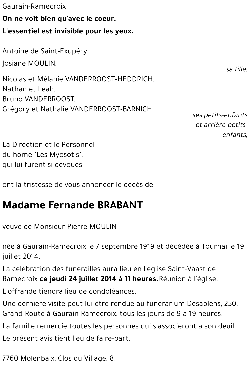 Fernande BRABANT
