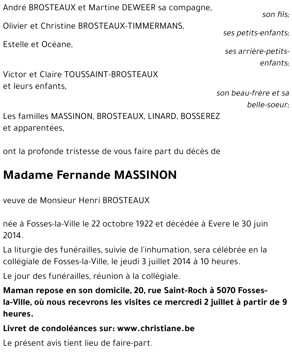 Fernande MASSINON