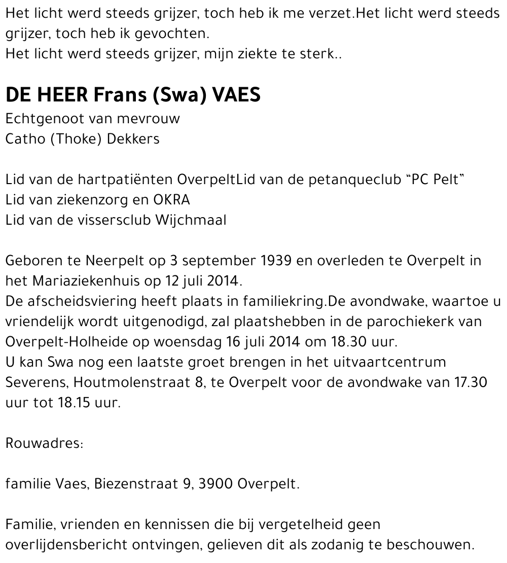 Frans (Swa) Vaes