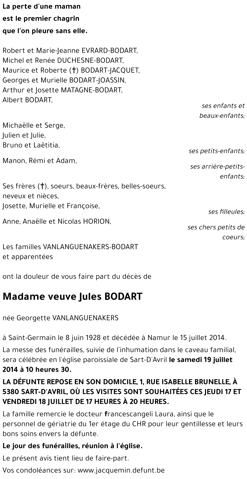 Georgette VANLANGUENAKERS