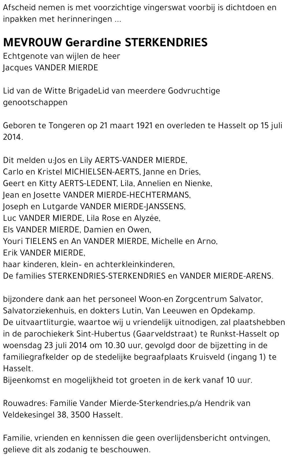 Gerardine Sterkendries