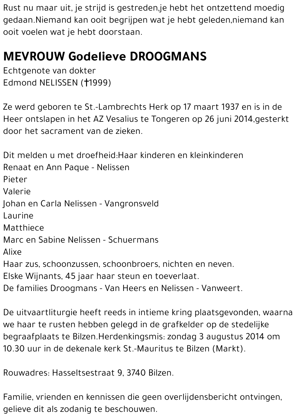 Godelieve DROOGMANS